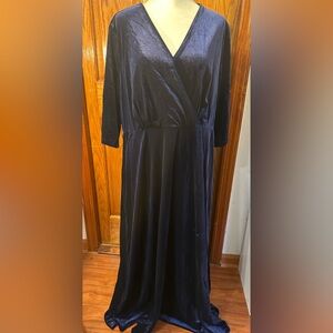 BNWOT- SHEIN 2XL velvet dress, navy blue